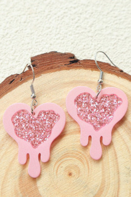 Glitter Heart Earrings MOQ 5pcs