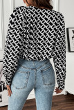 Geometric Pattern One Piece Bodysuit 