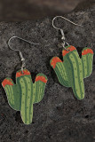 Western Cactus Leather Earrings 