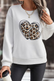 Leopard Hearts Graphic Long Sleeves Sweatshirt 