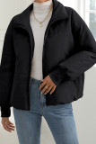 Plain Zipper Design Quilted Coat 