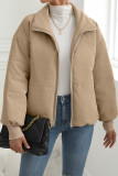 Plain Zipper Design Quilted Coat 