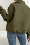 Plain Zipper Design Quilted Coat 