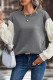 Cable Knit Sleeves Colorblock Sweatshirt 