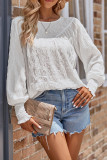 Plain Splicing Lantern Sleeves Top