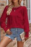 Plain Splicing Lantern Sleeves Top