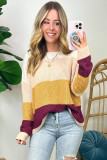 Multicolor Colorblock Striped Sweater