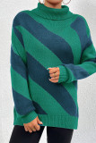 Color Block Turtle Neck Knit Sweater