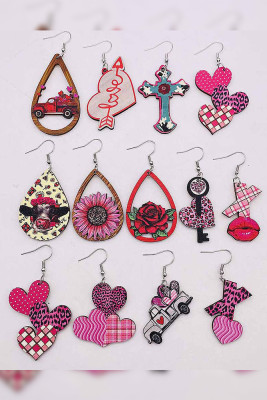 Valentine's Day Wooden Earrings 