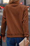Chestnut Solid Textured Raglan Sleeve Pullover Sweatshirt