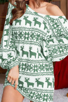 Christmas Reindeer Crisscross Mini Dress 