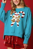 Christmas Sequin Patchwork Pullover Sweatshirt