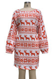 Christmas Reindeer Crisscross Mini Dress 