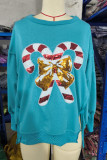 Christmas Sequin Patchwork Pullover Sweatshirt