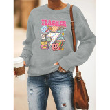 Teacher Print Long Sleeve Sweatshirts Women Boutique Wholesale
