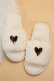 Heart Pendant Fluffy Slippers