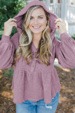 Plus Size Hooded Waffle Knit Top