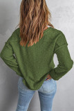 V Neck Button Stitching Knitting Pullover Top 