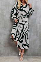 Zebra Print Button Up Maxi Dress 