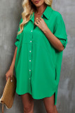 Green Button Up Shirt Dress