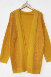 Yellow Front Open Knitting cardigan 