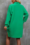 Green Button Up Shirt Dress