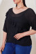 Black Plus Size V Neck Top