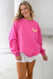 Strawberry Pink HOWDY Back Western Graphic Pullover Sweatshirt