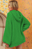 Green Bubble Textured Waffle Hoodie