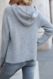 Hooded Plain Knitting Sweater