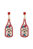 Rhinestone Champagne Bottle Earrings MOQ 5pcs