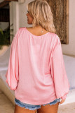 Pink Smocked Dolman Sleeve Plus Size Flowy Top