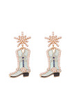 Boots Shape Crystal Earrings 