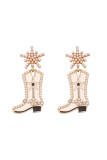 Boots Shape Crystal Earrings 