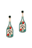 Rhinestone Champagne Bottle Earrings MOQ 5pcs
