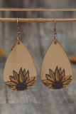 Sunflower Print Water Drop Earrings MOQ 5pcs