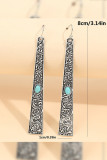 Western Turquoise Alloy Earrings 