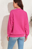 Bright Pink Vintage Wash Pocketed Round Neck Sweatshirt