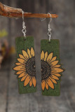 Sunflower Wooden Earrings MOQ 5pcs