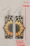Sunflower Wooden Earrings MOQ 5pcs
