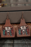 Western Bull Print Earrings MOQ 5pcs