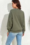 Sage Green Vintage Wash Pocketed Round Neck Sweatshirt