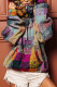 Multicolour Brushed Dye Checkered Half Zip Hoodie