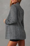 Mix Texture Turndown Collar Wool Jacket