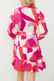 Multi Color Abstrack Print Mini Dress 