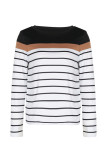 Color Block Stripe Long Sleeves Top
