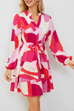 Multi Color Abstrack Print Mini Dress 