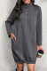 Grey Button Down Texture Mini Dress 