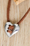 Heart Pendant Cord Necklace MOQ 5pcs