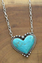 Turquoise Heart Stone Necklace MOQ 5pcs